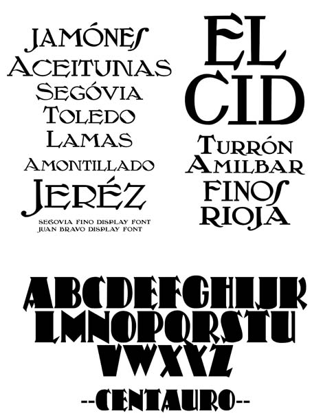 Joayas de Espanha, fontes espanholas de tipografos.net