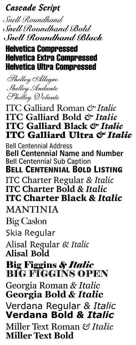 MC Fonts